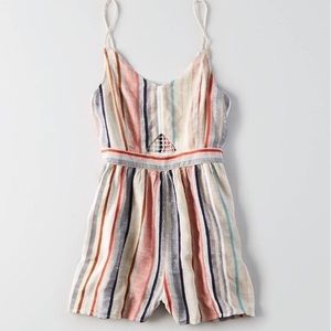 American Eagle Striped Romper
